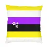 Pillow Furry Square Case Home Decorative Gay Pride S Touc pour le canapé Prince double face