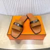 High end custom women's sandals, fashionable and luxurious beach slippers, leather flat sandals, summer shoes, loafers slippers with box dust bag 35-41