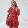 T-shirt pour femmes en taille florale à imprimé floral d'été décontracté DR Femmes Femmes à manches courtes Modèle de coeur boho grand fit fleu