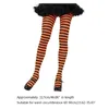 Kvinnliga strumpor flickor regnbåge flerfärgade randiga tights ogenomskinliga strumpor strumpbyxor för jul halloween cosplay kostym
