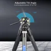 Artcise creux Video Hydraulic Head -51 ° 90 ° Double structure panoramique CNC Tête vidéo fluide compacte légère pour trépied 240322