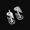 Earrings JewelryPalace New Arrival Geometric 6.4ct Emerald Cut Pink Gemstone 925 Sterling Silver Dangle Earrings for Woman Fashion Gift