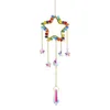 Estatuetas decorativas Rainbow Star Moon Crystal Sun Catcher pendurado pingentes Janela Garden Wind Chime Bedroom Decoração Aeolian Bells