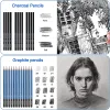 Pencils 72 Pcs Drawing Set Sketching Kit with Sketch Book, Art Pencils, Case, Watercolor, Graphite, Metallic, Charcoal Pencil for Art