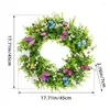 Fleurs décoratives Couronnes de printemps pour couronne de porte d'entrée avec papillon Garland Signe artificiel décoration rustique welc-ome maison