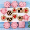 Moules de cuisson 8pcs Valentine Hearts Cookie Cutters Timbre pour enfants Gaufrage Dessin animé Presse Fournitures de cuisine