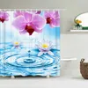 Rideaux de douche rideau imperméable pour la salle de bain Nature Fleurs de tournesol Polyester Polyester avec crochets avec crochets