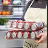 Kitchen Storage Self Rolling Beverage Rack Novel Accessories Pull-out Type Double Layer Can Fridge Organizer