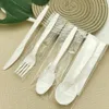 Wegwerplatwerk afbreekbare maïszetmeel servies Pizza theelepel lepel vork mes Mini Cutlery Festival 100pc/Lot Party Accessories