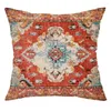 Kissen Retro -Kissenbezug mit Reißverschluss Boho -Stil Wurfabdeckung Weiche Hülle für Couchsofa Bettdekoration Bohemian Blumen