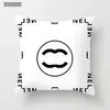 Designer black white pillowcase with classic letter logo print luxury fashionable square living room sofa square Pillow cover short plush cushion cover