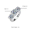 Cluster Rings JECIRCON 925 Sterling Silver 4 Moissanite Diamond Ring For Women High-end Light Luxury INS Style Temperament Jewelry