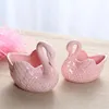 Decorative Figurines Ceramic White Home Decoration Creative Swan Beautiful Storage Box Candlestick Pography Prop Flower Pot