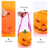 Titulares de vela Handheld Pumpkin Lamp Halloween Lanterna Adorável balde