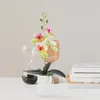 Dekoratif çiçekler gerçekçi pot bitki bonsai doğum günü dekorasyonu kız yapay saksı orkide