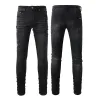 Man Jeans Designer Jean Purple Brand Skinny Slim Fit Luxury Hole Ripped Biker Pants Pant Stack Mens Womens Trend Trousers YT9I