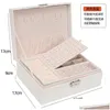 Jewelry Boxes Pu Leather Box Double-Layer Wooden Princess Storage Cosmetic 230505 Drop Delivery Dhbep