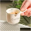 Ferramentas de medição 1 PC coreano Ins pare 3 oz/90 ml de xícara de cerâmica extrato de expresso de caneca de caneca com leite com entrega de cozinha em escala Ga Ot1He