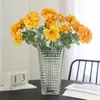 Dekorative Blumen 5pcs 3-Kopf-Pfingstrose künstliche stromflockte Zweig-Seidenblume für Wohnkultur Peonies Braut Bouquet Hochzeitsfeier Deco Blumenblumen