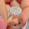 2pcs обручальные кольца Huitan Эстетическое женское кольцо недавно разработанное цветочным