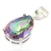 Orecchini 35x13mm Deluxe Water Drop 18x13mm Fuoco Rainbow Mystic Topaz CZ Ladies Sier Orecchini a sospensione