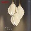 Żyrandole soura luksus żyrandol nowoczesne oświetlenie LED kreatywne ceramika magnolia dekoracja płatków do życia w jadalni sypialnia