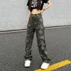 Mom, A Chicken, Mom, Ins, Hip-hop High Street Camouflage Jeans, Workwear Casual Pants, Loose Straight Leg Pants, Trendy Men and Women