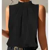 Frauenblusen Mode von Schulter schwarzer Büro Damen Tops und Frauen 2024 Sommer Casual Short Sleeve Top Femme Hemd Hemdbluse Frau