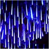 Светодиодные струны Thrisdar метеорные дождевые светильники Падающие светопроницаемые водонепроницаемые рождественские солице