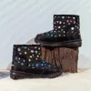 Walking Shoes Fashionable Leather Long Plush Children's Snow Boots Girls' Boys' Cotton Baby Warm