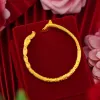 Bangles luxury 14K Gold Bangles Jewelry for Women Not Fade Gold Pulseira Feminina Bizuteria Wedding New 14 K Gold Trendy 0pen Brazaletes