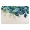 Mattor Peacock Feathers Green Home Doormat Decoration Flanell Soft Living Room Mattan Kök Balkong Rugs Bedroom Golvmatta