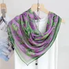 Birdtree 100%Mulberry Silk Chiffon Scarf Fashion Stampa floreale Mamme Gift Elegante Kerchief Spring Sciallo sottile A41513QM 240325