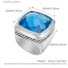 Anillos de clúster Cojón de 20 mm Corte azul Cubic Zirconia Anillo de declaraciones unisex Joyas de boda de diseño de cócteles Twisted para mujeres L240402