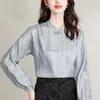 Vêtements ethniques 2024 Oriental à la mode chinoise chinois Cheongsam Blouse imprimer quotidien élégant pour femmes à manches longues