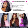 Loose Deep Wave HD 13x4 Front Human Hair for Women 5x5 Closure Glueless 13x6/360 Full Lace Frontal Wigs