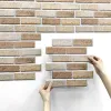 3D Wall Sticker Self-adhesive Faux Brick Wall Panel Peel and Stick Tile Backsplash for Kitchen Bedroom Waterproof Tile Sticker