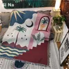 Filtar Creative Sea Moon Leaves Plant Woven Throw Filt Wall Carpet Tapestry With Tassel Home Decro Soffa Cover Picnic