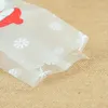 Set di biancheria da letto 25/50 pezzi di snowman carini per regali di plastica borse per cookie caramella per cucinare la borsa di imballaggio di Natale anno di decorazione della festa invernale