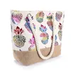 Womens Canvas Handbag حقيبة تسوق كبيرة الأناناس طباعة الكتف الكتف الموضة أنثى شاطئ حمل الصيف 240329