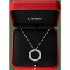 Designer Craitrres nacklace simple set pendant 925 Sterling Silver Big Cake Full Sky Star Double Ring Necklace Diamond Love Collar Chain Fashio