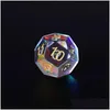 Andere kralen Fantasie Crystal Reiki Healing Dice Number Digital PolyEdral Set voor Collection DND RPG COC Board Table Games Tool Drop D DHX6N