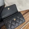 10a hochwertige echte Leder -Kaviar -Schaffell -Womens Zero Wallet Designer Wallet Womens Kartenhalter Designer Push Wallet Designer Frau 0017