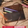 Strips Retro Crazy Horse Leather Pencil Roll Up Cases Pen Bag Pouch Student Adult Pencil Holder Office High School Supplies Stationery