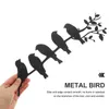 Estatuetas decorativas parede de pássaro preto: parede de metal 6 pássaros no galho decoração escultura silhueta pendurada