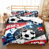 Watercolor Soccer Children Duvet Cover Set King Queen Double Full Twin Single Size Bed Linen Set