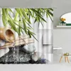 Douchegordijnen Zen Gordijn Aziatische stenen aromatische kaarsenorchidee paarse bamboe spa groen pauw polyester bedrukte stof badkamer decor