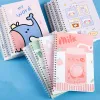 Notes de carnet 4 PCS A5 Binder Spiral Bober Book Cartoon 60sheet épaissoir Notebook Notebook Étudiant Apprentissage de papeterie