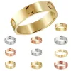 Dames liefde ring heren ontwerper hart band ringen paar sieraden titanium stalen band mode klassieke gouden zilveren rozen kleurschroef met diamanten maat 5-10 rode doos cadeau wi