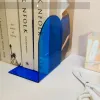 1pc Transparent Acrylic Bookends Stand Bookshelf Desktop Decorative Storactive Rack Bookend Libro Holder di cartoleria scolastica